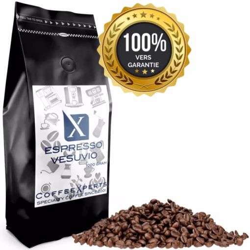 Espresso Vesuvio verpakking met seal en bonen